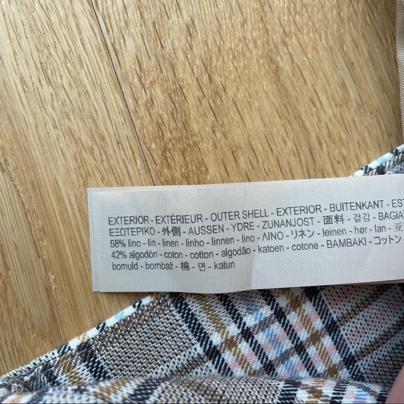 NWOT CHECKED LINEN BLEND BERMUDA SHORTS - 6 - Picture 13 of 13